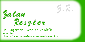 zalan reszler business card